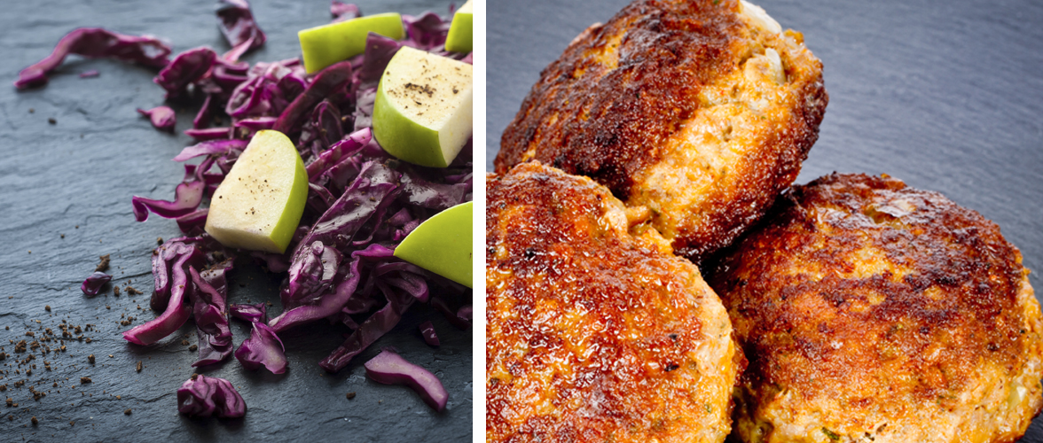 Frikadeller med hjemmelavet rødkål